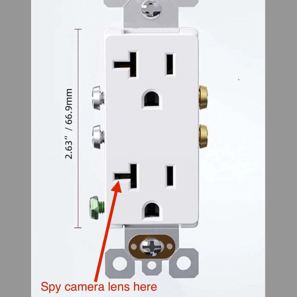 4K WiFi Electric Outlet Camera 4K/1080P Resolution Motion Detection with Audio